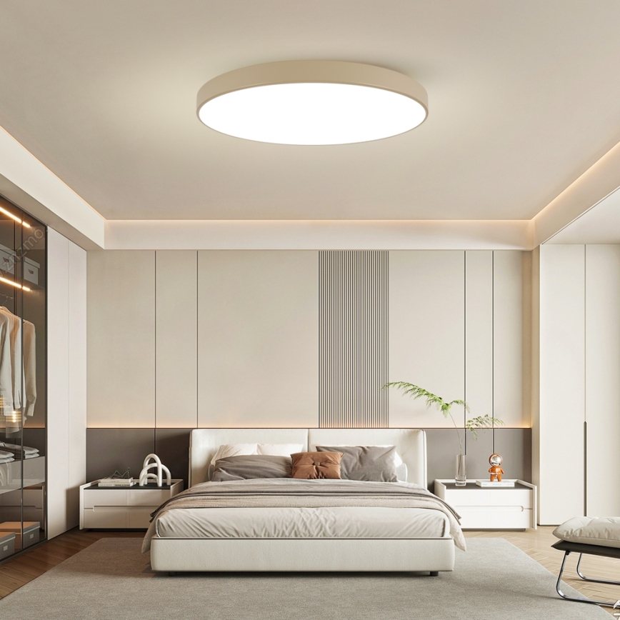 Brilagi - LED dimmbare Deckenleuchte POOL SMART LED/128W/230V 3000-6000K 100 cm beige Wi-Fi Tuya + Fernbedienung