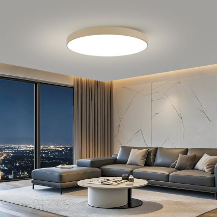 Brilagi - LED dimmbare Deckenleuchte POOL SMART LED/128W/230V 3000-6000K 100 cm beige Wi-Fi Tuya + Fernbedienung