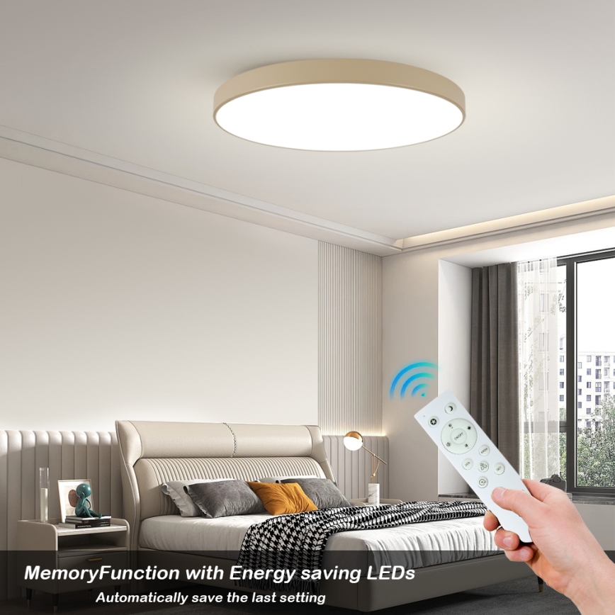 Brilagi - LED dimmbare Deckenleuchte POOL SMART LED/128W/230V 3000-6000K 100 cm beige Wi-Fi Tuya + Fernbedienung