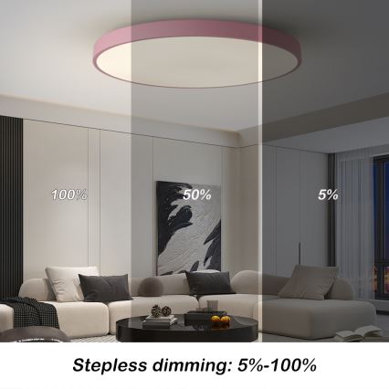 Brilagi - Dimmbare LED-Leuchte POOL SMART LED/128W/230V Ø 100 cm 3000-6000K Wi-Fi Tuya + Fernbedienung rosa