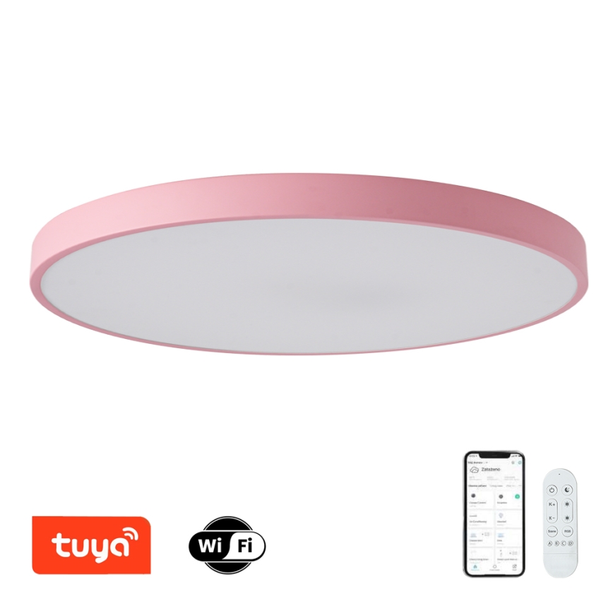 Brilagi - Dimmbare LED-Leuchte POOL SMART LED/128W/230V Ø 100 cm 3000-6000K Wi-Fi Tuya + Fernbedienung rosa
