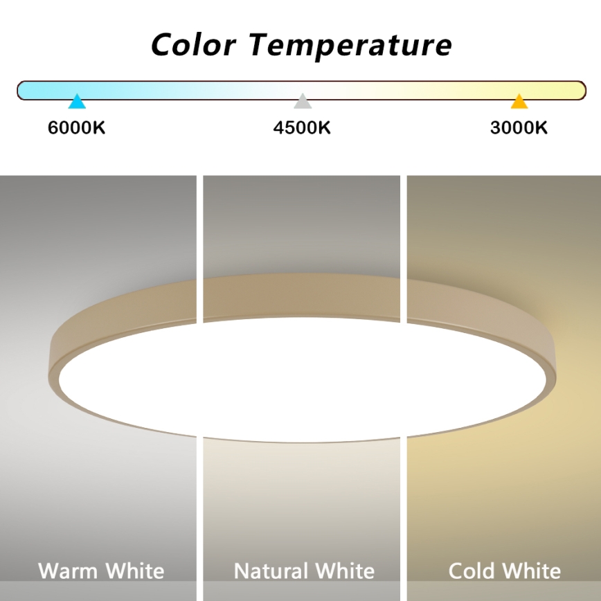 Brilagi - Dimmbare LED-Deckenleuchte POOL SMART LED/180W/230V 3000-6000K 120 cm beige Wi-Fi Tuya + Fernbedienung