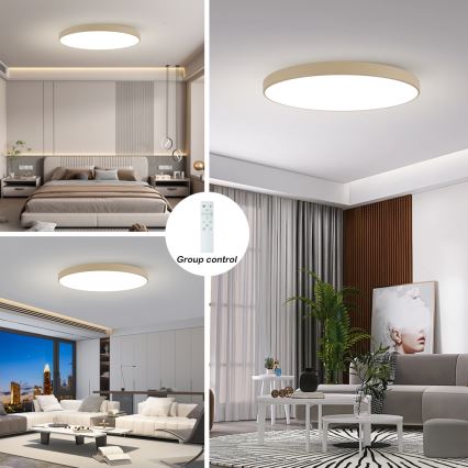 Brilagi - Dimmbare LED-Deckenleuchte POOL SMART LED/180W/230V 3000-6000K 120 cm beige Wi-Fi Tuya + Fernbedienung