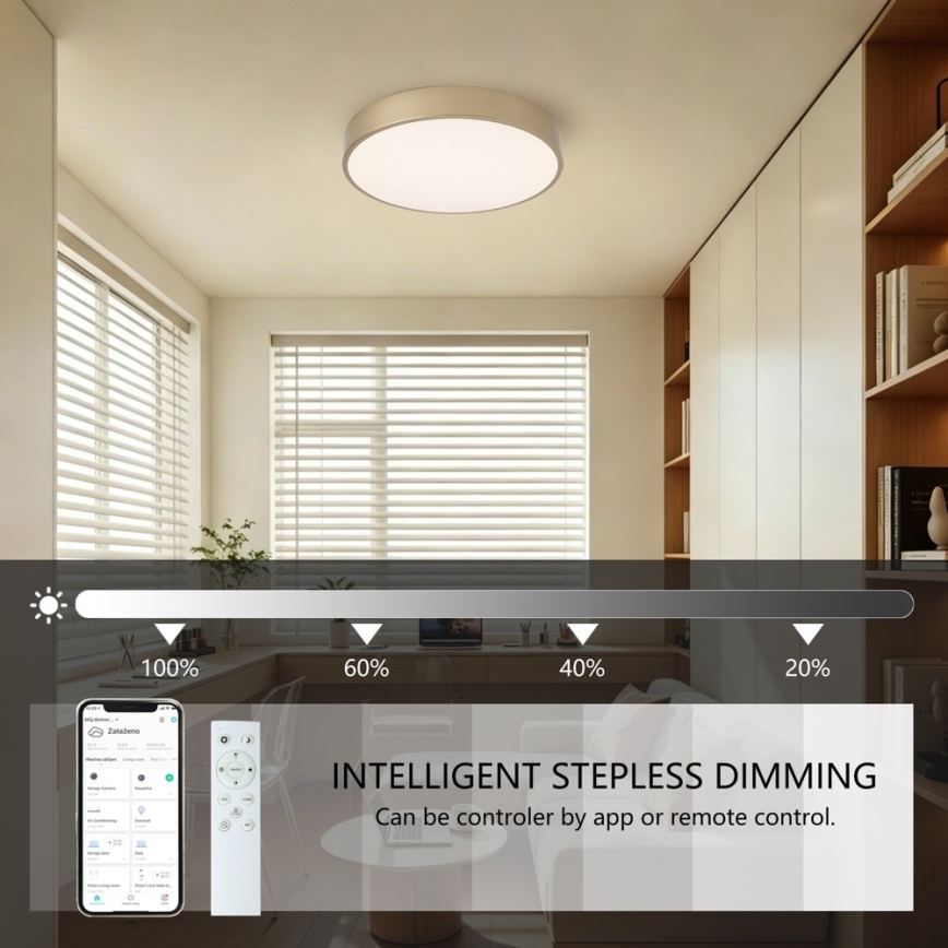 BRILAGI - Dimmbare LED-Deckenleuchte POOL SMART LED/48W/230V 3000–6000K Ø 40 cm Wi-Fi Tuya + Fernbedienung