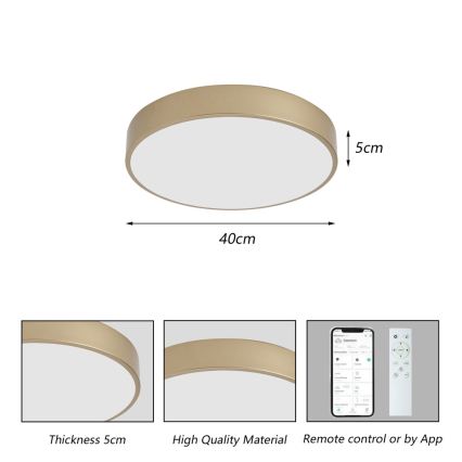 BRILAGI - Dimmbare LED-Deckenleuchte POOL SMART LED/48W/230V 3000–6000K Ø 40 cm Wi-Fi Tuya + Fernbedienung