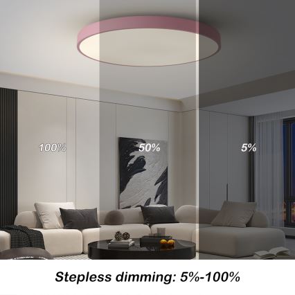 Brilagi - dimmbare SMART POOL LED-Leuchte 100W/230V Ø 80 cm, Wi‑Fi (Tuya) + Fernbedienung, rosa