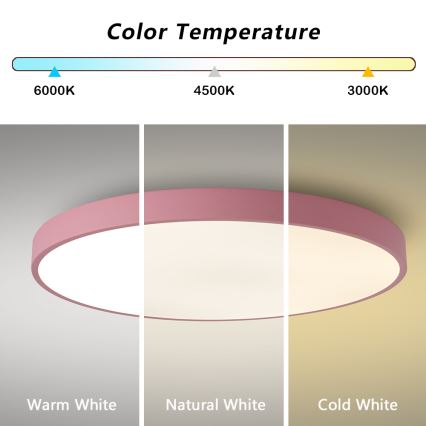 Brilagi - dimmbare LED-Leuchte POOL SMART LED/128W/230V Ø 100 cm Wi-Fi Tuya + Fernbedienung rosa