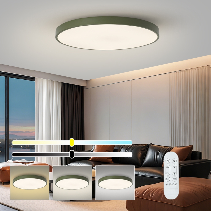 Brilagi - dimmbare LED-Poolleuchte POOL SMART LED/128W/230V Ø 100 cm 3000–6000 K Wi‑Fi Tuya + Fernbedienung, grün