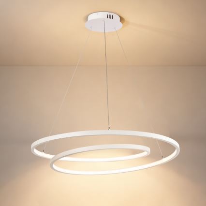 Brilagi - LED-dimmbare Pendelleuchte an Kabel TWISTER LED/75W/230V 3000-6000K Ø 70 cm weiß + Fernbedienung