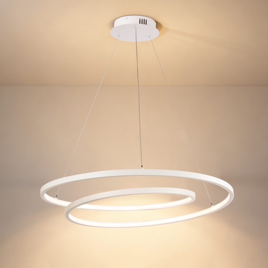 Brilagi - LED-dimmbare Pendelleuchte an Kabel TWISTER LED/75W/230V 3000-6000K Ø 70 cm weiß + Fernbedienung