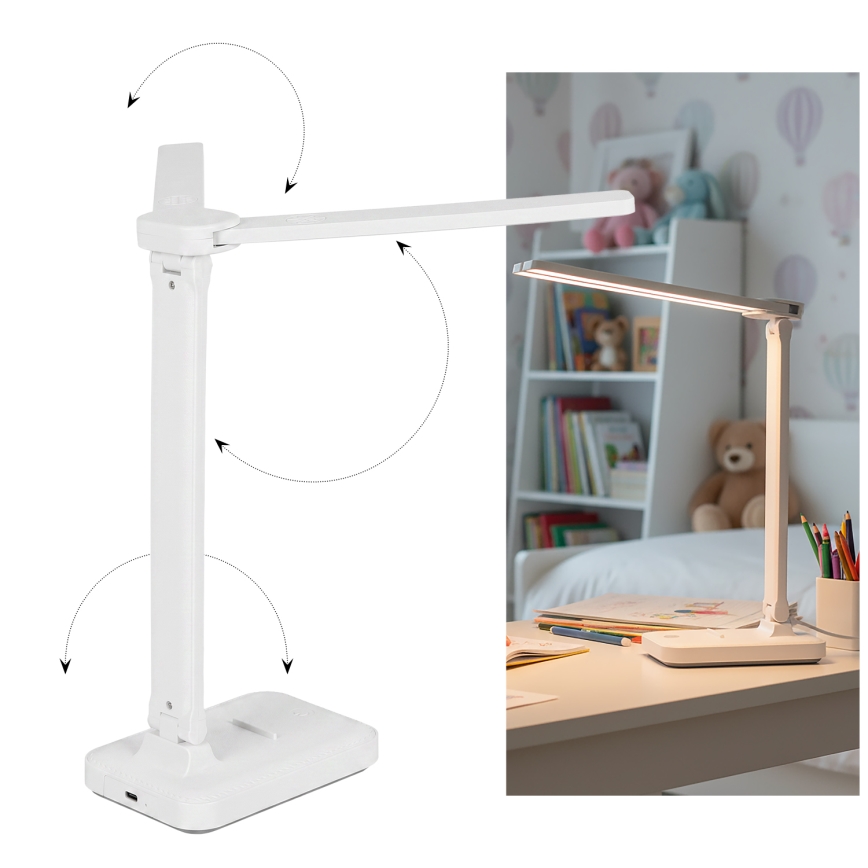 Brilagi - LED-dimmbare Tischlampe MODO DUO LED/8W/5V 3000/4000/6500K weiß