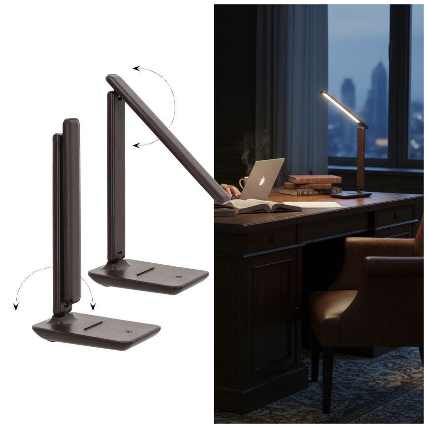 Brilagi - dimmbare LED-Tischlampe MODO LED/7W/230V 3000/4000/6500K braun