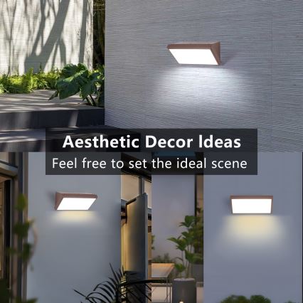 Brilagi - LED-dimmbare Außenwandleuchte TRIANGLE 1xE27/6W/230V 2700-6500K IP65 braun