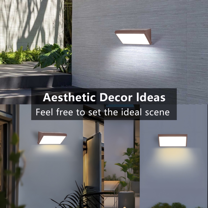 Brilagi - LED-dimmbare Außenwandleuchte TRIANGLE 1xE27/6W/230V 2700-6500K IP65 braun