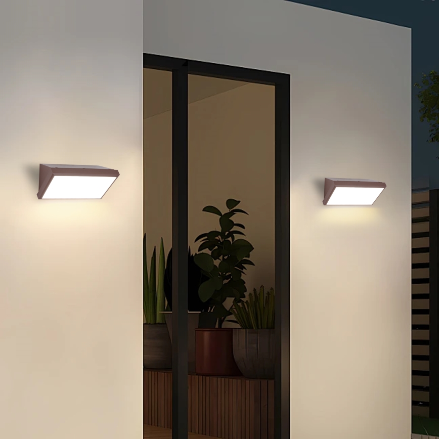 Brilagi - LED-dimmbare Außenwandleuchte TRIANGLE 1xE27/6W/230V 2700-6500K IP65 braun