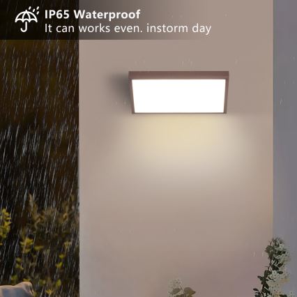 Brilagi - LED-dimmbare Außenwandleuchte TRIANGLE 1xE27/6W/230V 2700-6500K IP65 braun