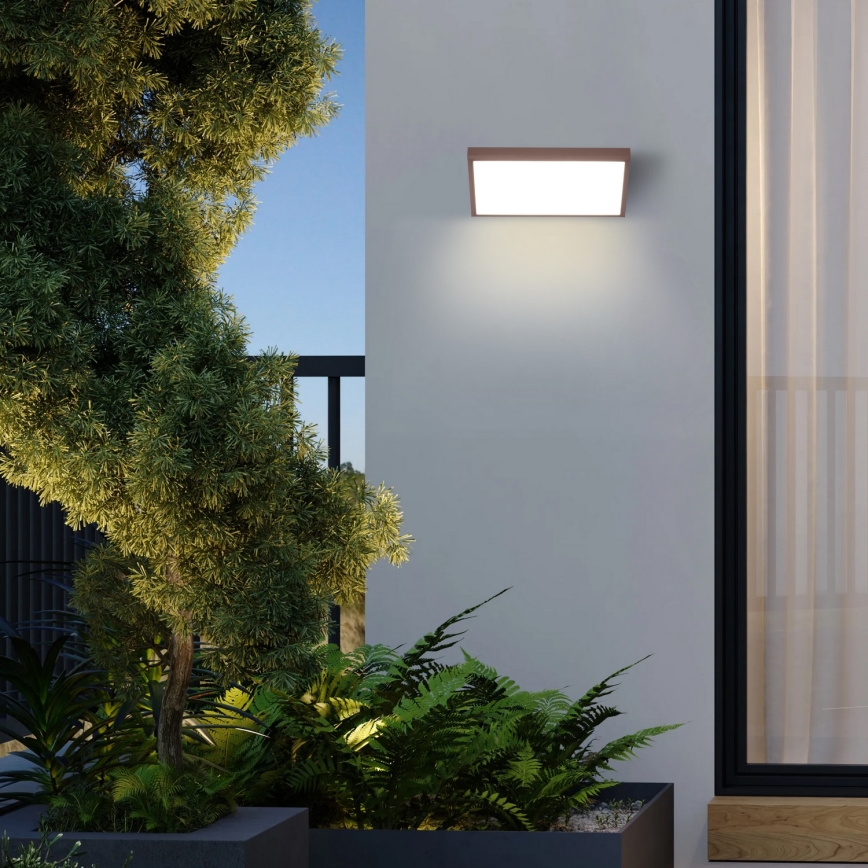 Brilagi - LED-dimmbare Außenwandleuchte TRIANGLE 1xE27/6W/230V 2700-6500K IP65 braun