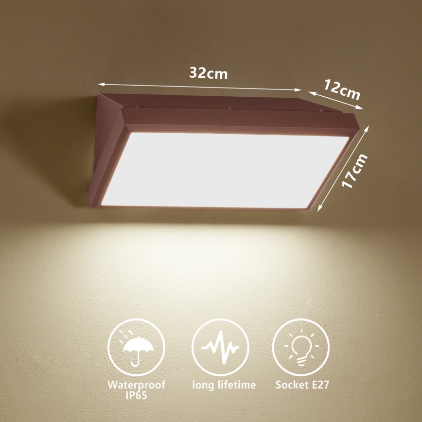 Brilagi - LED-dimmbare Außenwandleuchte TRIANGLE 1xE27/6W/230V 2700-6500K IP65 braun