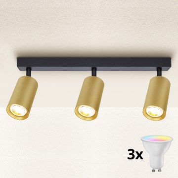 Brilagi - LED-dimmbarer Deckenspot SELE GOLDEN 3xGU10/6W/230V 3000K schwarz/gold