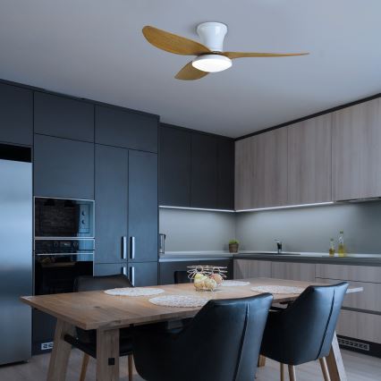 Brilagi - LED dimmbarer Deckenventilator LED/30W/230V 3000-6500K weiß/braun + Fernbedienung