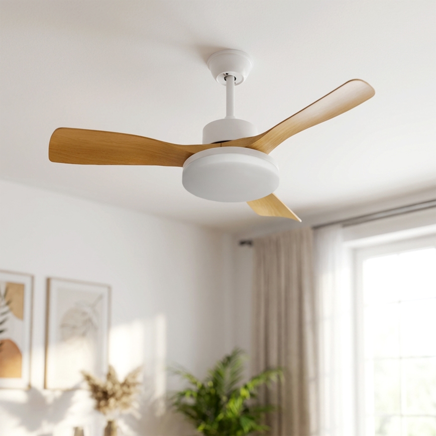 Brilagi - Dimmbarer LED-Deckenventilator LED/34W/230V 3000-6500K Ø 106 cm weiß/braun + Fernbedienung