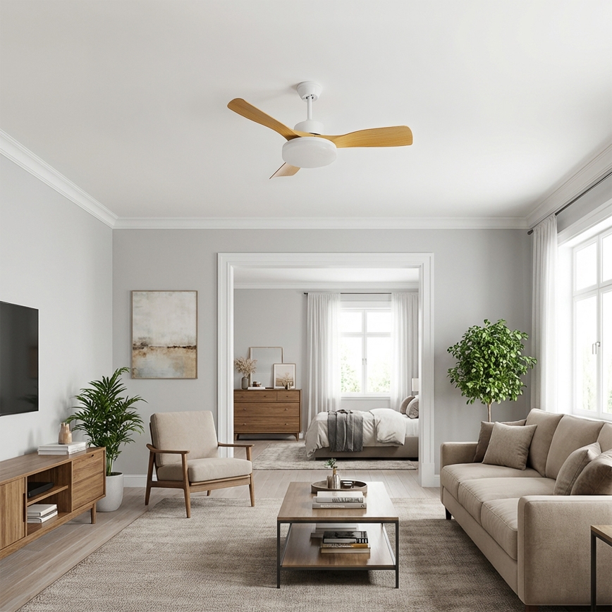 Brilagi - Dimmbarer LED-Deckenventilator LED/34W/230V 3000-6500K Ø 106 cm weiß/braun + Fernbedienung