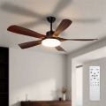 Brilagi - LED-dimmbarer Deckenventilator LED/34W/230V 3000-6500K Ø 132 cm schwarz/braun + Fernbedienung