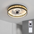 BRILAGI - LED dimmbarer Deckenventilator LED/34W/230V 3000-6500K Ø 50 cm schwarz/gold + Fernbedienung