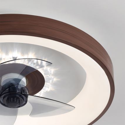 Brilagi - LED-dimmbarer Deckenventilator, LED/34W/230V, 3000-6500K, Ø 46 cm, braun, mit Fernbedienung