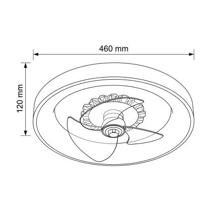 Brilagi - LED-dimmbarer Deckenventilator, LED/34W/230V, 3000-6500K, Ø 46 cm, braun, mit Fernbedienung