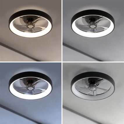Brilagi - LED-dimmbarer Deckenventilator LED/34W/230V Ø 50 cm schwarz + Fernbedienung