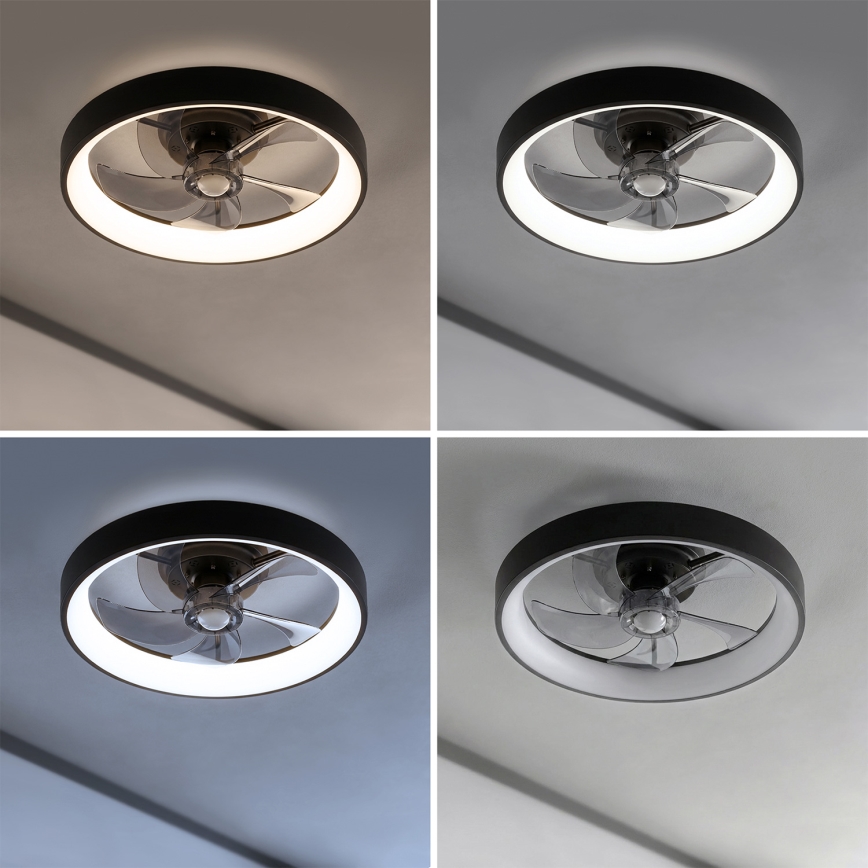 Brilagi - LED-dimmbarer Deckenventilator LED/34W/230V Ø 50 cm schwarz + Fernbedienung