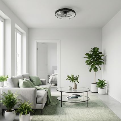 Brilagi - LED-dimmbarer Deckenventilator LED/34W/230V Ø 50 cm schwarz + Fernbedienung