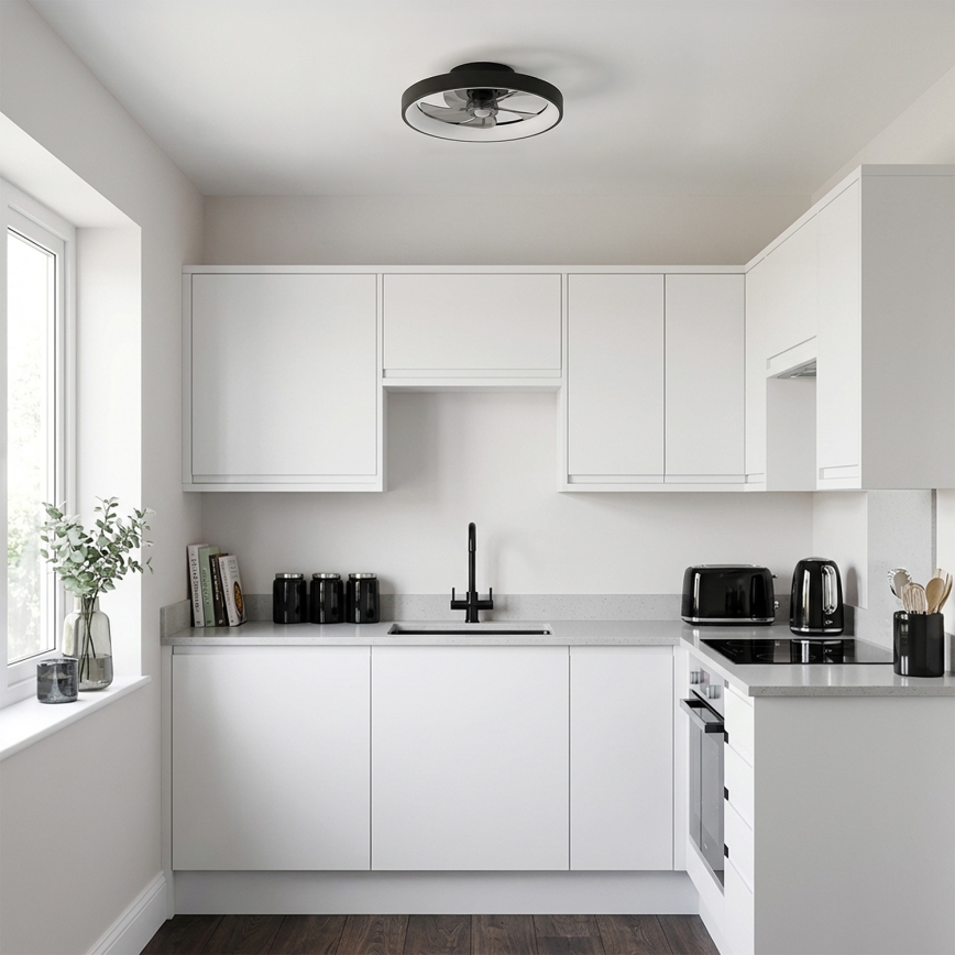 Brilagi - LED-dimmbarer Deckenventilator LED/34W/230V Ø 50 cm schwarz + Fernbedienung