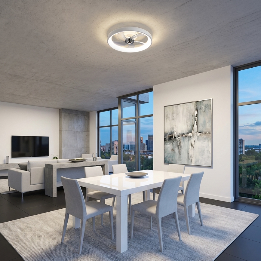 Brilagi - LED dimmbarer Deckenventilator LED/34W/230V Ø 50 cm weiß + Fernbedienung