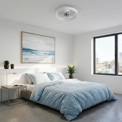 Brilagi - LED dimmbarer Deckenventilator LED/34W/230V Ø 50 cm weiß + Fernbedienung