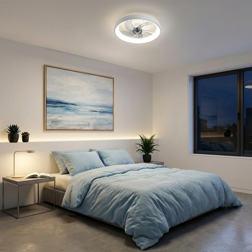 Brilagi - LED dimmbarer Deckenventilator LED/34W/230V Ø 50 cm weiß + Fernbedienung