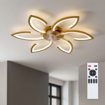 Brilagi - LED dimmbarer Deckenventilator LED/34W/230V Ø 78 cm goldfarben + Fernbedienung