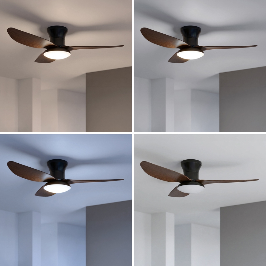 Brilagi - Dimmbarer LED-Deckenventilator LED/38W/230V 100 cm schwarz/braun + Fernbedienung