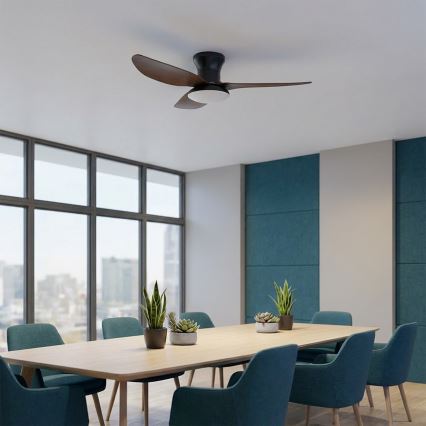 Brilagi - Dimmbarer LED-Deckenventilator LED/38W/230V 100 cm schwarz/braun + Fernbedienung