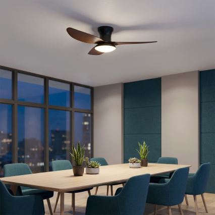 Brilagi - Dimmbarer LED-Deckenventilator LED/38W/230V 100 cm schwarz/braun + Fernbedienung