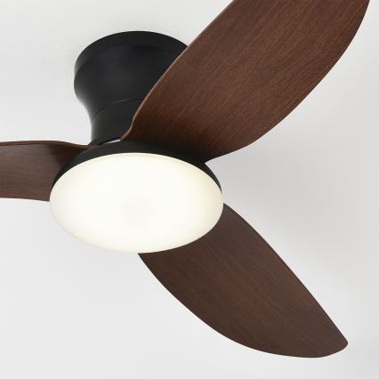 Brilagi - Dimmbarer LED-Deckenventilator LED/38W/230V 100 cm schwarz/braun + Fernbedienung
