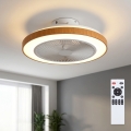 Brilagi - LED-dimmbarer Deckenventilator LED/38W/230V 3000–6500K Ø 50 cm weiß/braun + Fernbedienung