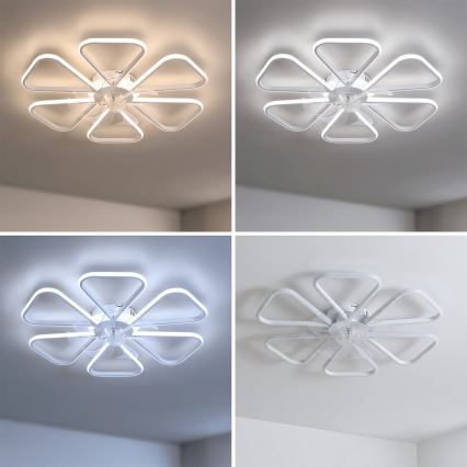 Brilagi - LED-dimmbarer Deckenventilator, 38W/230V, 3000–6500K, Ø 76 cm, Weiß + Fernbedienung