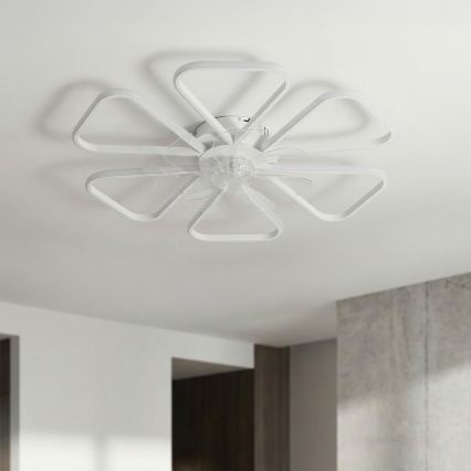Brilagi - LED-dimmbarer Deckenventilator, 38W/230V, 3000–6500K, Ø 76 cm, Weiß + Fernbedienung
