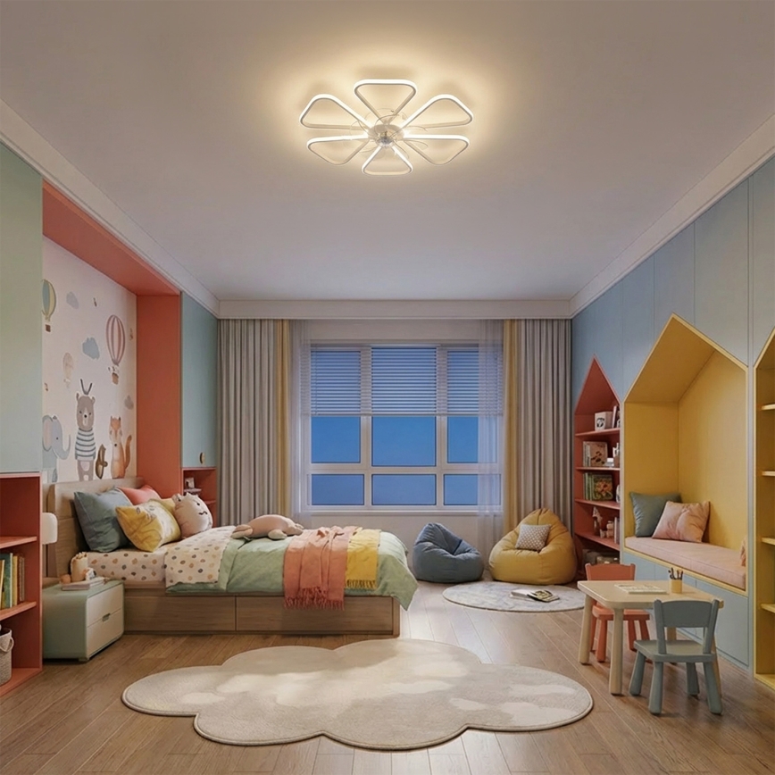 Brilagi - LED-dimmbarer Deckenventilator, 38W/230V, 3000–6500K, Ø 76 cm, Weiß + Fernbedienung