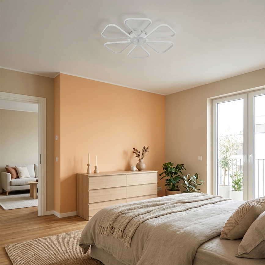 Brilagi - LED-dimmbarer Deckenventilator, 38W/230V, 3000–6500K, Ø 76 cm, Weiß + Fernbedienung