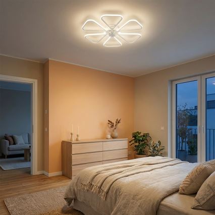 Brilagi - LED-dimmbarer Deckenventilator, 38W/230V, 3000–6500K, Ø 76 cm, Weiß + Fernbedienung