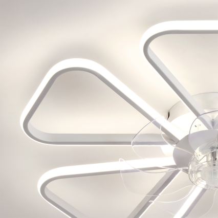 Brilagi - LED-dimmbarer Deckenventilator, 38W/230V, 3000–6500K, Ø 76 cm, Weiß + Fernbedienung