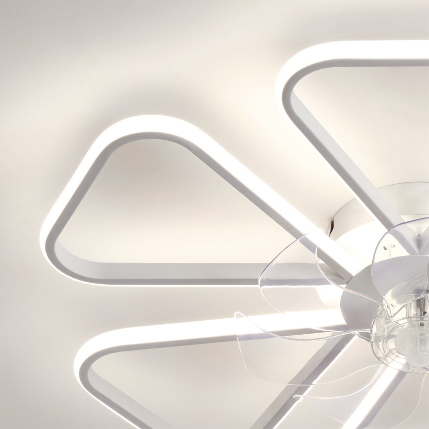Brilagi - LED-dimmbarer Deckenventilator, 38W/230V, 3000–6500K, Ø 76 cm, Weiß + Fernbedienung